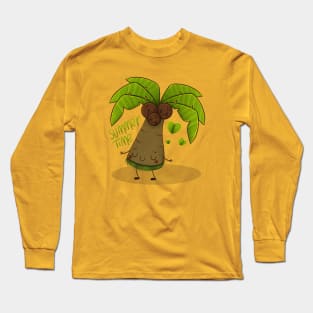 Summer Time Coconut Tree Long Sleeve T-Shirt